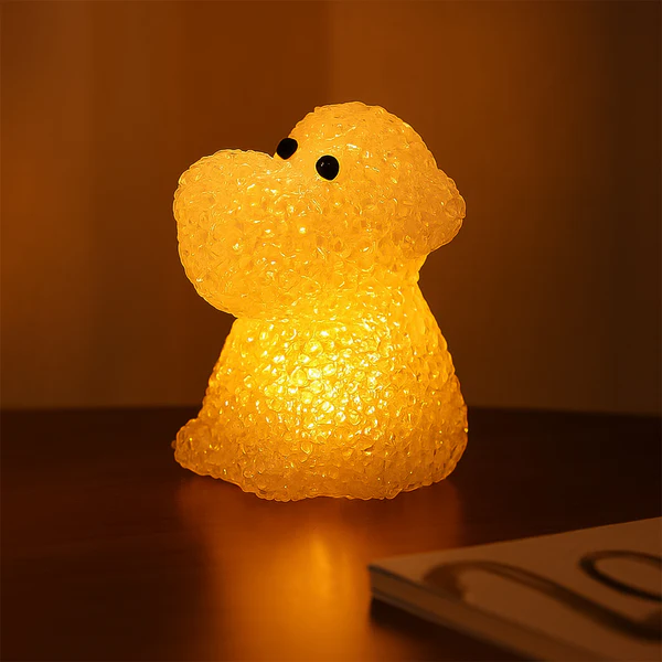 dog shape crystal led night light lamp