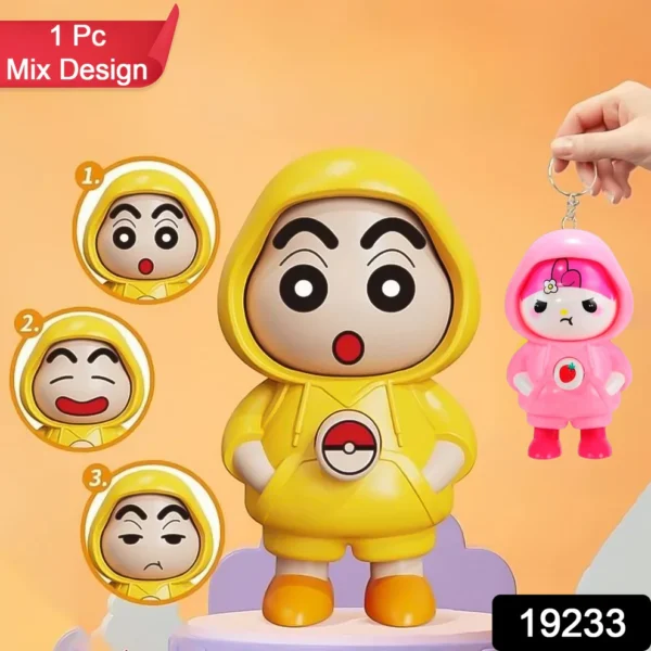 face changing keychain – 3 expressions, durable & fun gift